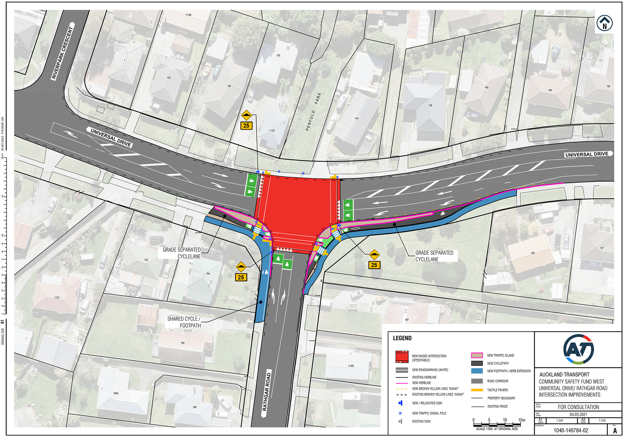 Technical plan for Universal Drive/Rathgar Rd